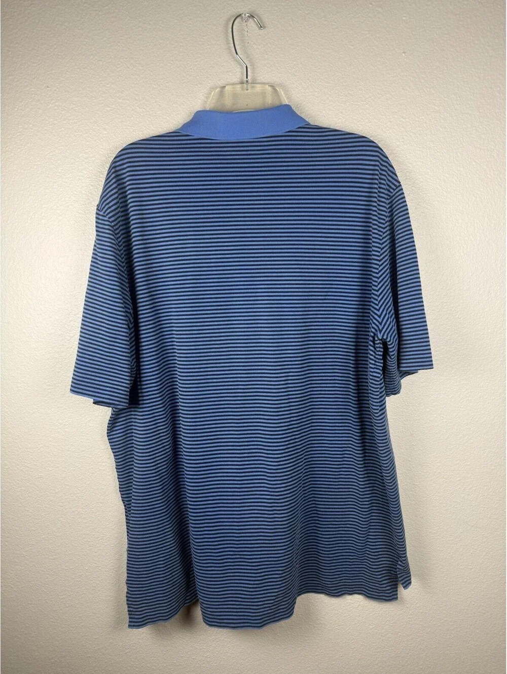 Polo Golf Ralph Lauren XL Blue Black Striped Pima Cotton Moisture Polo Shirt